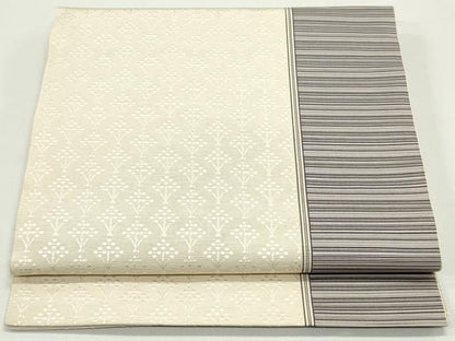 平和屋着物●本場筑前博多織 八寸名古屋帯 枝葉文 正絹 逸品 DAAW6589ob