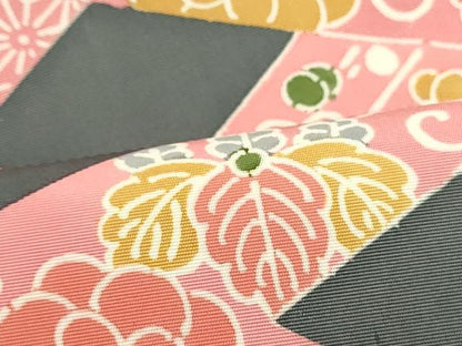 平和屋着物●塩瀬　九寸開き名古屋帯　型染め　花菱文　正絹　逸品　DAAW6597ob