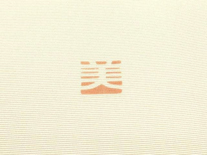 平和屋着物●塩瀬 九寸開き名古屋帯 作家物 洋花文 薄卵色 金彩 正絹 逸品 DAAW6648ob