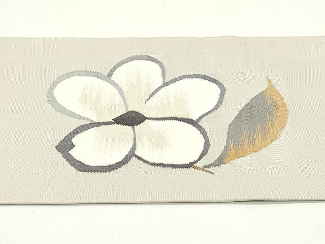 平和屋着物●九寸名古屋帯　すくい織　花唐草文　正絹　逸品　DAAW6660ob