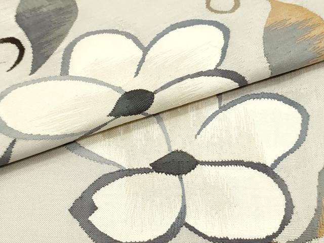 平和屋着物●九寸名古屋帯　すくい織　花唐草文　正絹　逸品　DAAW6660ob