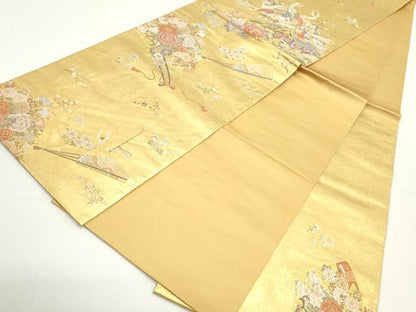 平和屋着物●西陣 長嶋成織物 ながしま帯 太鼓柄袋帯 京の調 瀞金錦 本金箔 正絹 逸品 DAAW6675ob