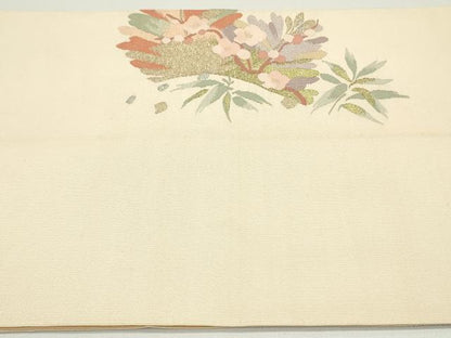 平和屋着物●綴れ　八寸名古屋帯　松葉枝梅文　金銀糸　正絹　逸品　DAAW6679ob