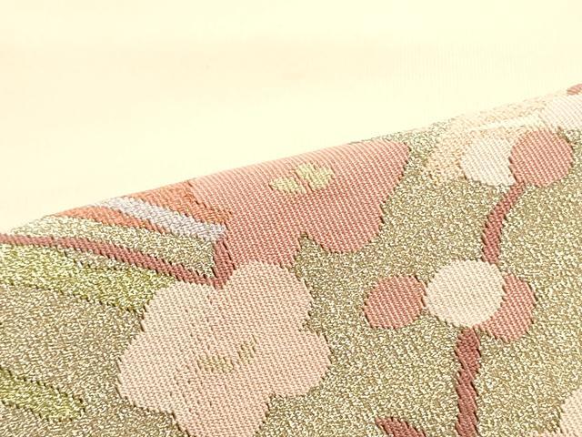 平和屋着物●綴れ　八寸名古屋帯　松葉枝梅文　金銀糸　正絹　逸品　DAAW6679ob