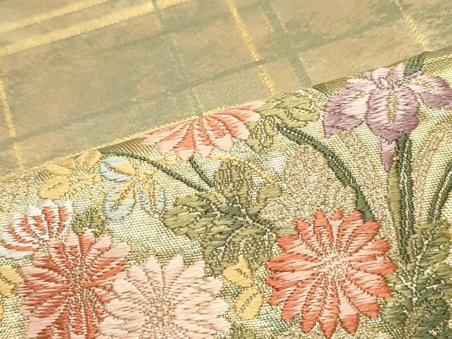 平和屋着物▼西陣　とみや織物謹製　とみや帯　六通柄袋帯　唐織　野点　金糸　引箔　正絹　逸品　DAAW6681ob