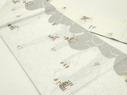 平和屋着物●九寸名古屋帯 すくい織 馬 瓢箪 正絹 逸品 DAAW6724ob