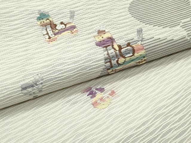 平和屋着物●九寸名古屋帯 すくい織 馬 瓢箪 正絹 逸品 DAAW6724ob