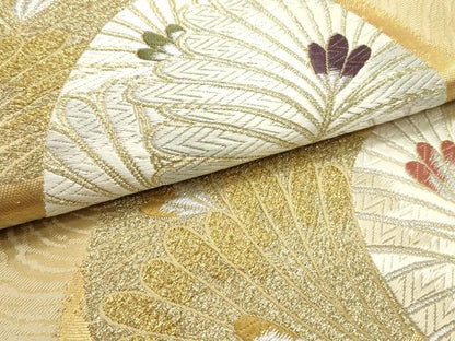平和屋着物●六通柄袋帯　唐織　舞花文　金銀糸　正絹　逸品　DAAW6748ob