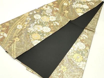 平和屋着物●六通柄袋帯 辻が花 金銀糸 正絹 逸品 DAAW6866ob