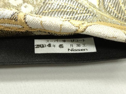 平和屋着物●六通柄袋帯 辻が花 金銀糸 正絹 逸品 DAAW6866ob