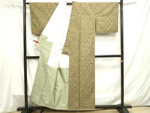 平和屋着物■上質な紬　幾何学文様　正絹　逸品　DAAW6890ob