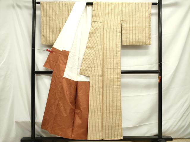 平和屋着物■上質な紬　間道　正絹　逸品　DAAW6892ob