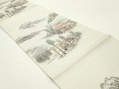 平和屋着物●全通柄袋帯　本場大島紬地　作家物　沼津　正絹　逸品　DAAW6919ob
