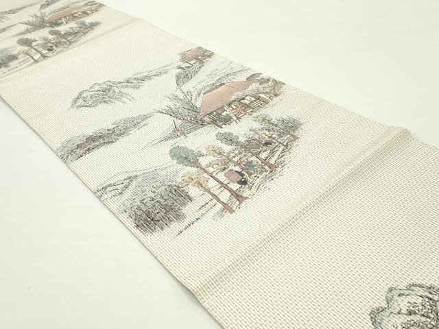 平和屋着物●全通柄袋帯　本場大島紬地　作家物　沼津　正絹　逸品　DAAW6919ob