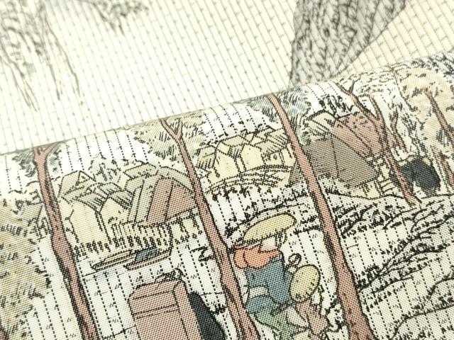 平和屋着物●全通柄袋帯　本場大島紬地　作家物　沼津　正絹　逸品　DAAW6919ob