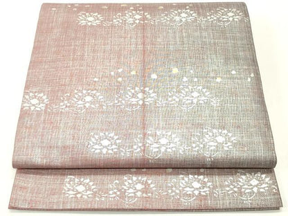 平和屋着物●全通柄袋帯 更紗花文 金銀彩 正絹 逸品 DAAW6953ob