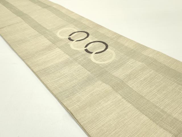 平和屋着物●太鼓柄袋帯　唐織　格子丸文　正絹　逸品　DAAW6954ob