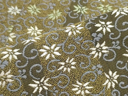 平和屋着物●半幅帯 唐織 花唐草間道 正絹 逸品 未使用 DAAW6962ob