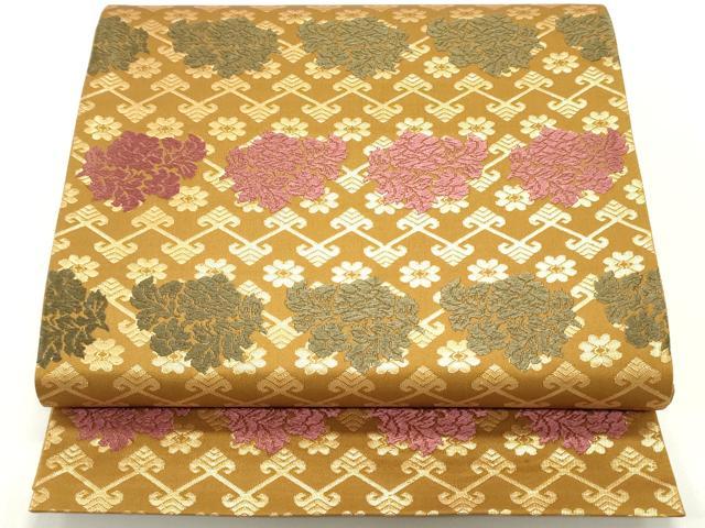 平和屋着物●六通柄袋帯 唐織 名物裂 金糸 正絹 逸品 DAAW6971ob