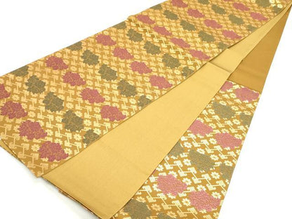 平和屋着物●六通柄袋帯 唐織 名物裂 金糸 正絹 逸品 DAAW6971ob
