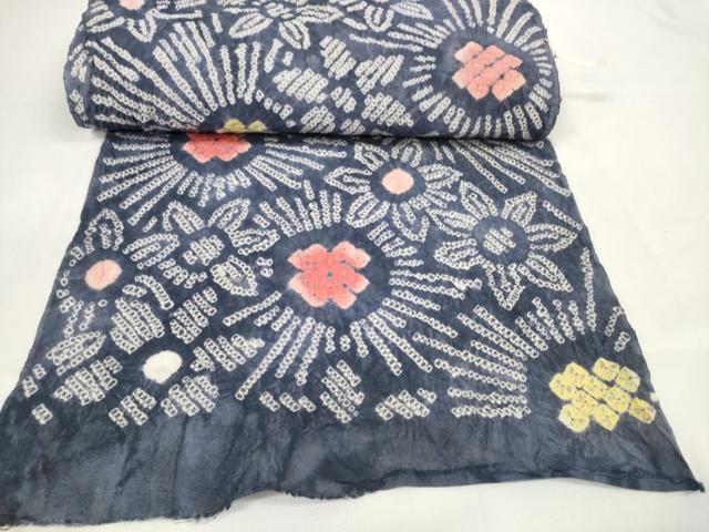 平和屋着物＊夏物 有松鳴海絞 反物 着尺 花散らし 綿 逸品 未使用 DAAW7301zzz