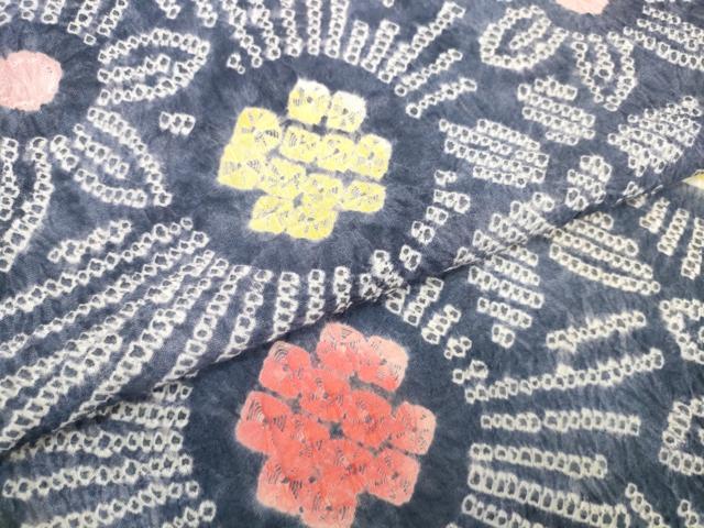 平和屋着物＊夏物 有松鳴海絞 反物 着尺 花散らし 綿 逸品 未使用 DAAW7301zzz