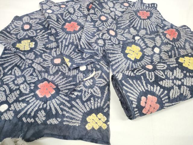 平和屋着物＊夏物 有松鳴海絞 反物 着尺 花散らし 綿 逸品 未使用 DAAW7301zzz