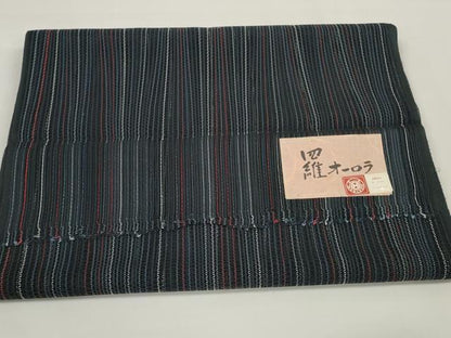 平和屋着物▽西陣 羽織・コート 反物 羽尺 スリーシーズン 春夏秋 塵除け 羅 オーロラ 縞 逸品 未使用 DAAW7302zzz