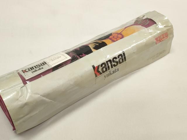 平和屋着物∴夏物 世界的ファッションデザイナー 山本寛斎 kansaiブランド 浴衣 反物 着尺 紅梅織 格子花文 綿 未使用 DAAW7366zzz
