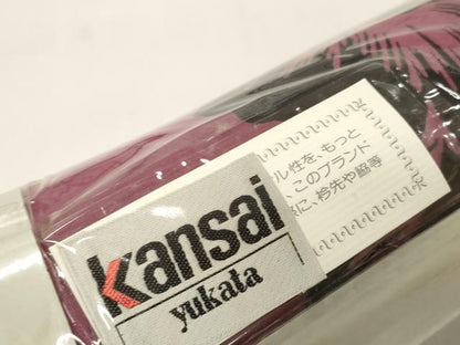 平和屋着物∴夏物 世界的ファッションデザイナー 山本寛斎 kansaiブランド 浴衣 反物 着尺 紅梅織 格子花文 綿 未使用 DAAW7366zzz