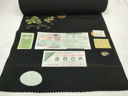 平和屋着物＊夏物 黒紋付 黒反物 着尺 絽 五泉 小忌染 逸品 未使用 DAAW7437zzz