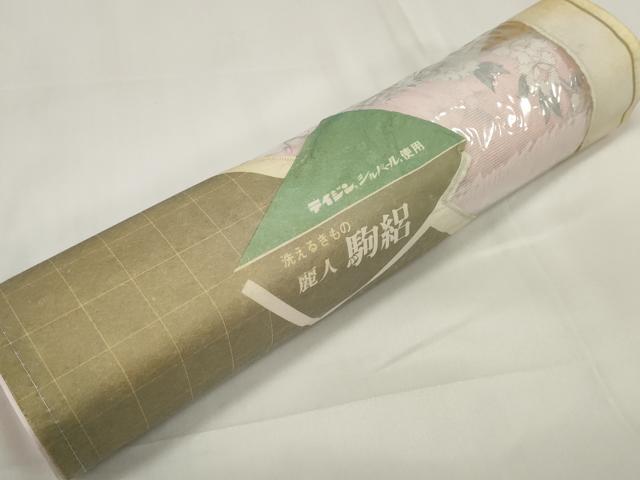 平和屋着物＊夏物　小紋　反物　着尺　駒絽　枝花文　洗える着物　未使用　DAAW7443zzz