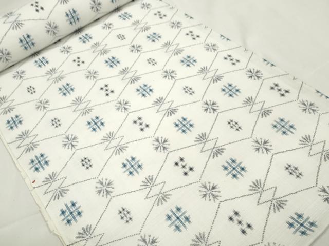 平和屋着物＊夏物 小紋 反物 着尺 絣文様 洗える着物 未使用 DAAW7446zzz