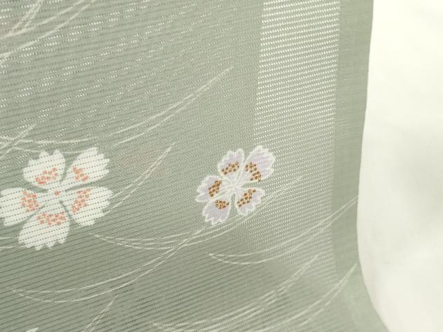 平和屋着物＊夏物　小紋　反物　着尺　絽　芝花文　撫子　洗える着物　未使用　DAAW7451zzz