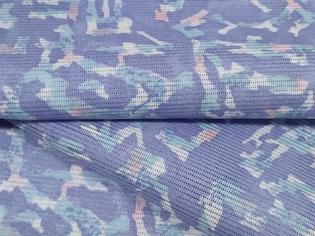 平和屋着物＊夏物 小紋 反物 着尺 駒絽 幾何学文様 洗える着物 未使用 DAAW7486zzz