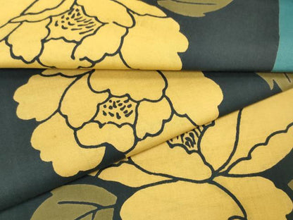 平和屋着物∴夏物 浴衣 反物 着尺 牡丹 綿 逸品 未使用 DAAW7496zzz