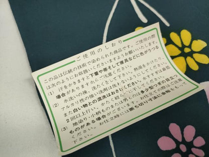 平和屋着物∴夏物 浴衣 反物 着尺 舞花文 綿 逸品 未使用 DAAW7497zzz