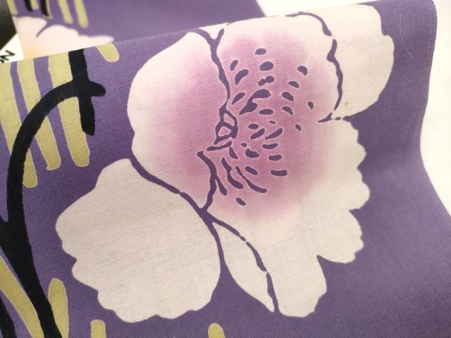 平和屋着物∴夏物 パリコレクション ファッションモデル・デザイナー 山口小夜子 浴衣 反物 着尺 草花文 綿 逸品 未使用 DAAW7498zzz