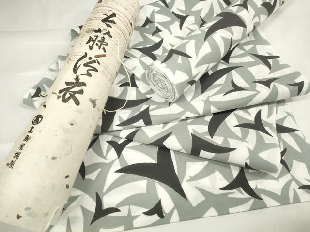 平和屋着物∴夏物 浴衣 反物 着尺 幾何学文様 高島屋扱い 綿 逸品 未使用 DAAW7501zzz