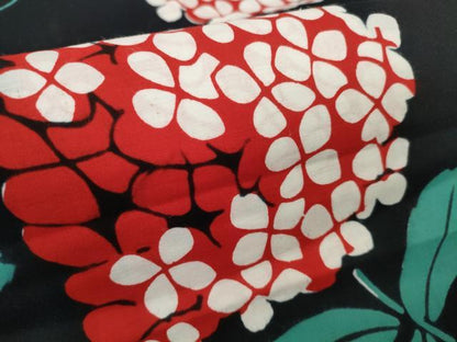 平和屋着物∴夏物 ファッションデザイナー コシノジュンコ 浴衣 反物 着尺 紫陽花 アジサイ 綿 逸品 未使用 DAAW7531zzz