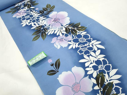 平和屋着物∴夏物 浴衣 反物 着尺 花並べ 綿 逸品 未使用 DAAW7533zzz