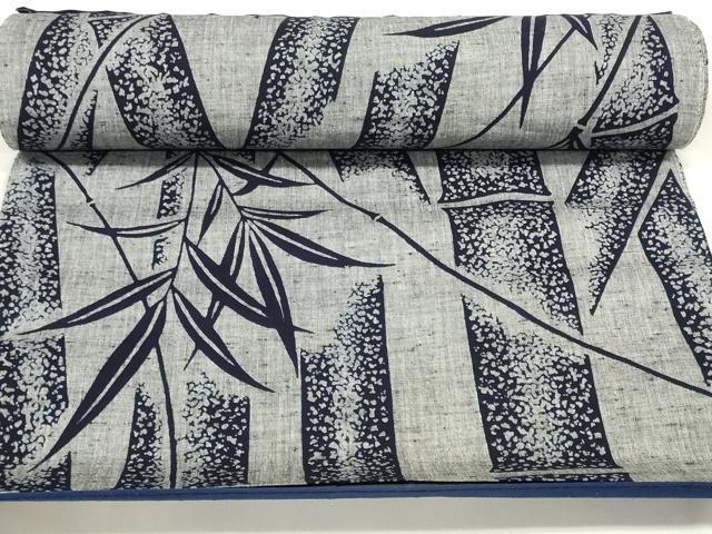 平和屋着物＊夏物　浴衣　反物　着尺　助六染　笹竹文　綿　逸品　未使用　DAAW7534zzz