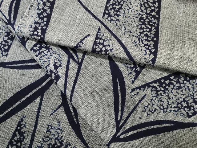平和屋着物＊夏物　浴衣　反物　着尺　助六染　笹竹文　綿　逸品　未使用　DAAW7534zzz