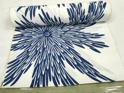 平和屋着物∴夏物 浴衣 反物 着尺 東京本染 菊 綿 逸品 未使用 DAAW7537zzz