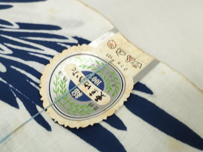 平和屋着物∴夏物 浴衣 反物 着尺 東京本染 菊 綿 逸品 未使用 DAAW7537zzz