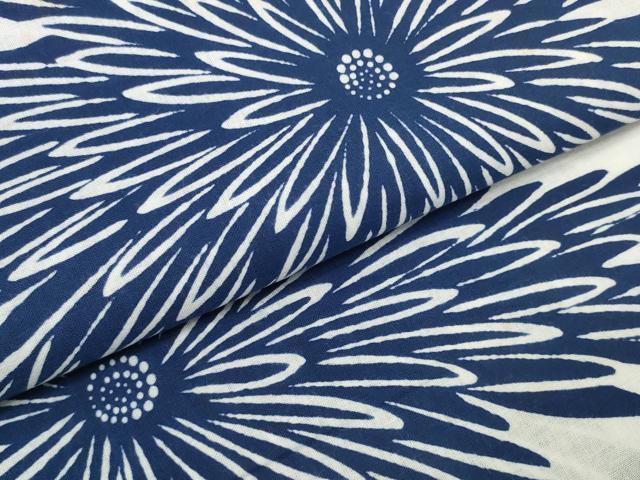 平和屋着物∴夏物 浴衣 反物 着尺 東京本染 菊 綿 逸品 未使用 DAAW7537zzz