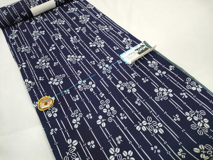 平和屋着物∴夏物 浴衣 反物 着尺 ふるさとの花 萩間道 そごう百貨店扱い 綿 逸品 未使用 DAAW7538zzz