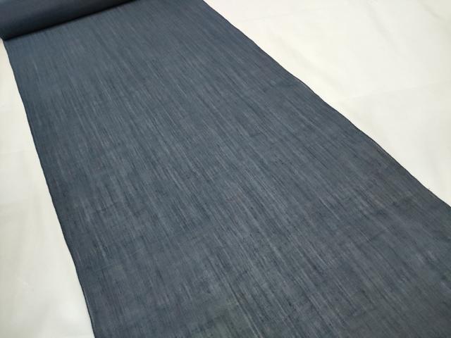 平和屋着物＊夏物 本場小千谷ちぢみ 反物 着尺 藍鉄色 麻 逸品 未使用 DAAW7553zzz
