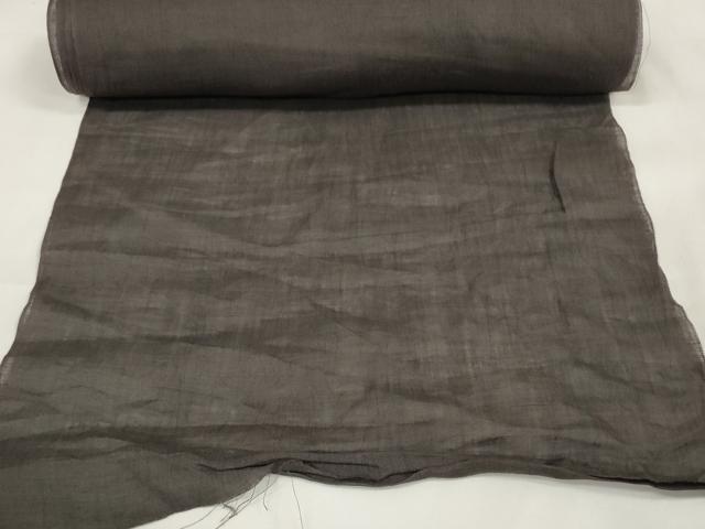 平和屋着物＊夏物 本場小千谷ちぢみ 反物 着尺 赤墨色 麻 逸品 未使用 DAAW7595zzz