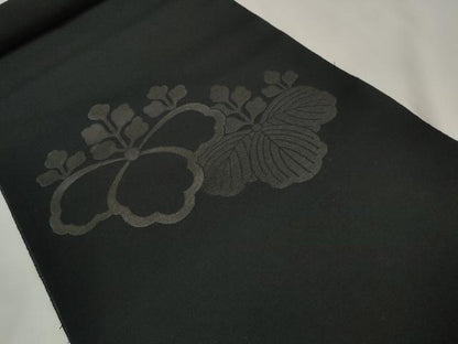 平和屋着物＊夏物 名古屋帯 帯反物 黒共帯 紗 桐 逸品 未使用 DAAW7823zzz